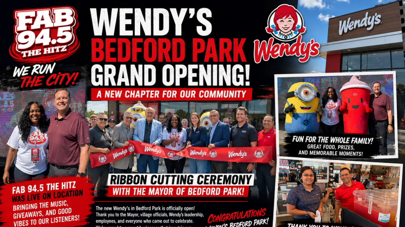 Wendy’s Bedford Park Grand Opening Draws Community Leaders, Families, and FAB 94.5 The Hitz